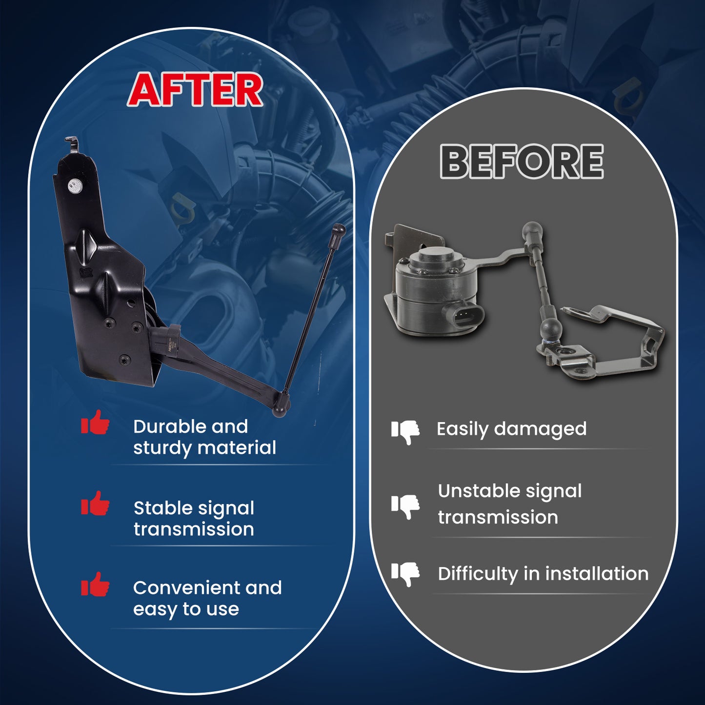 MOCA RH5231 Front Right Ride Leveling Height Sensor Fit for 2015-2018 Chevrolet Silverado 1500 4.3L 5.3L 6.2L & 2015-2018 GMC Sierra 1500 4.3L 5.3L 6.2L