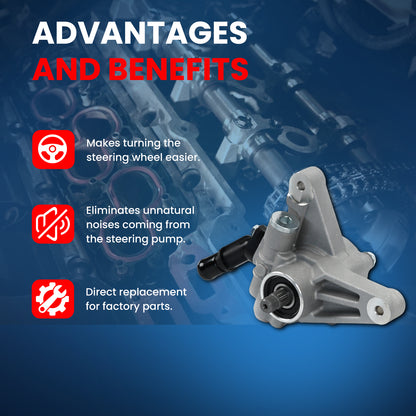 MOCA Power Steering Pump Fit for 2003-2006 Acura MDX 3.5L