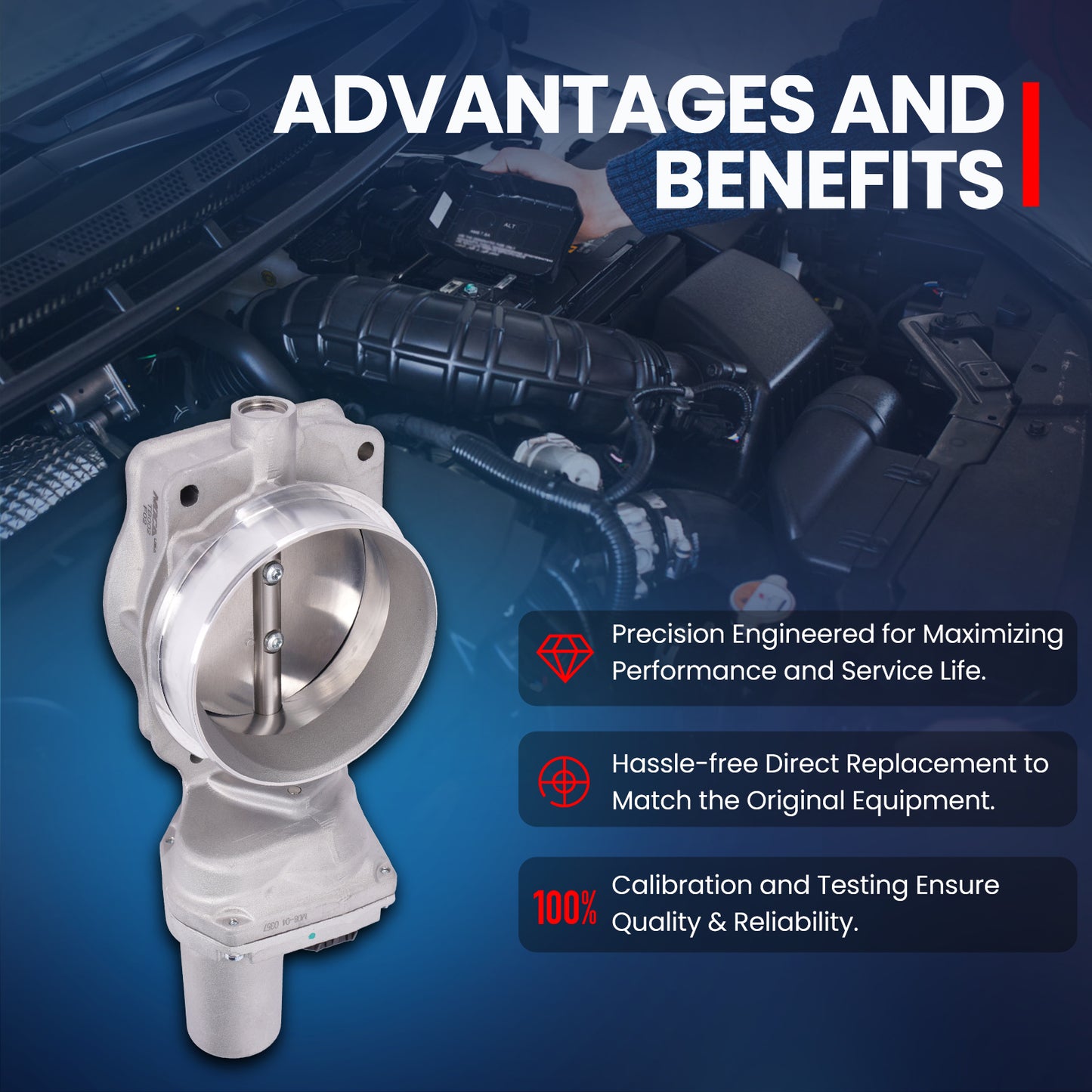 MOCA Throttle Body Fit for 2005-2006 Pontiac GTO 6.0L & 2005-2007 Chevrolet Corvette 6.0L & 2006-2008 Chevrolet Corvette 7.0L