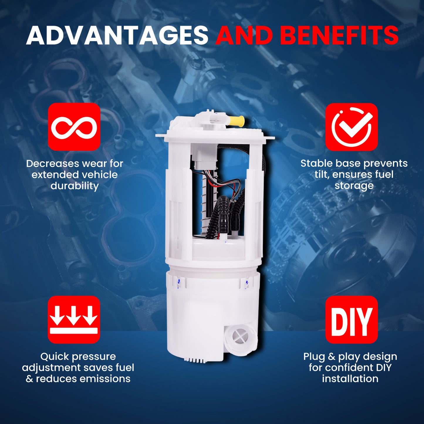 MOCA E7197M Fuel Pump Module Assembly for 2006-2010 Jeep Commander & 2005-2010 Jeep Grand Cherokee