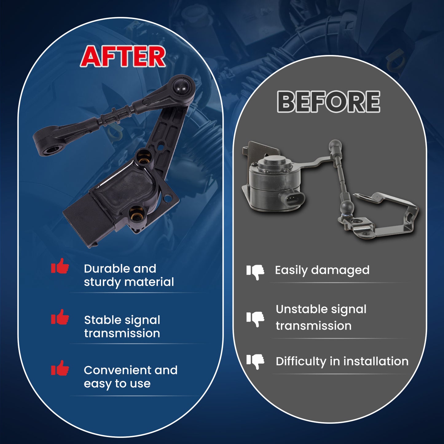 MOCA V48-72-0088 Front Left Ride Leveling Height Sensor Fit for 2005-2009 Land Rover LR3 4.0L 4.4L & 2009 Land Rover LR3 4.4L & 2006 Land Rover LR3 4.0L