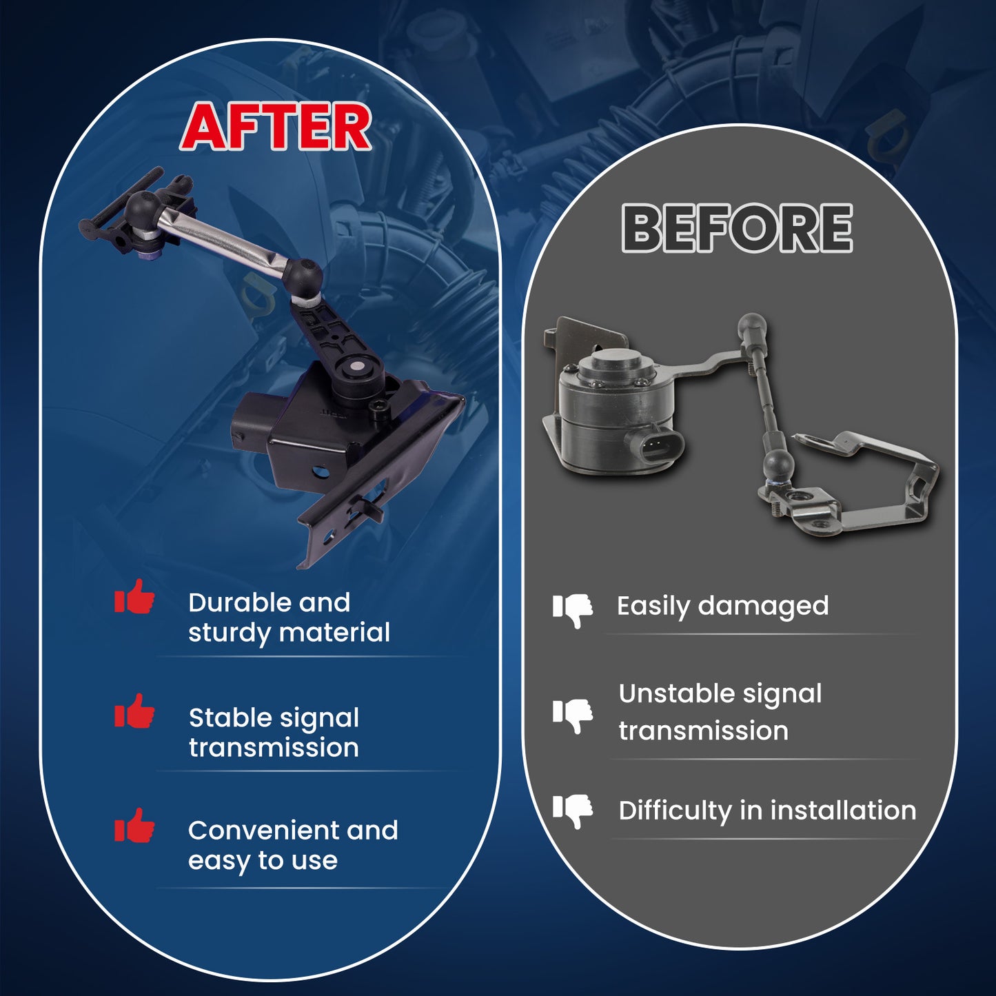 MOCA 97034302203 Front Right Ride Leveling Height Sensor Fit for 2010-2016 Porsche Panamera