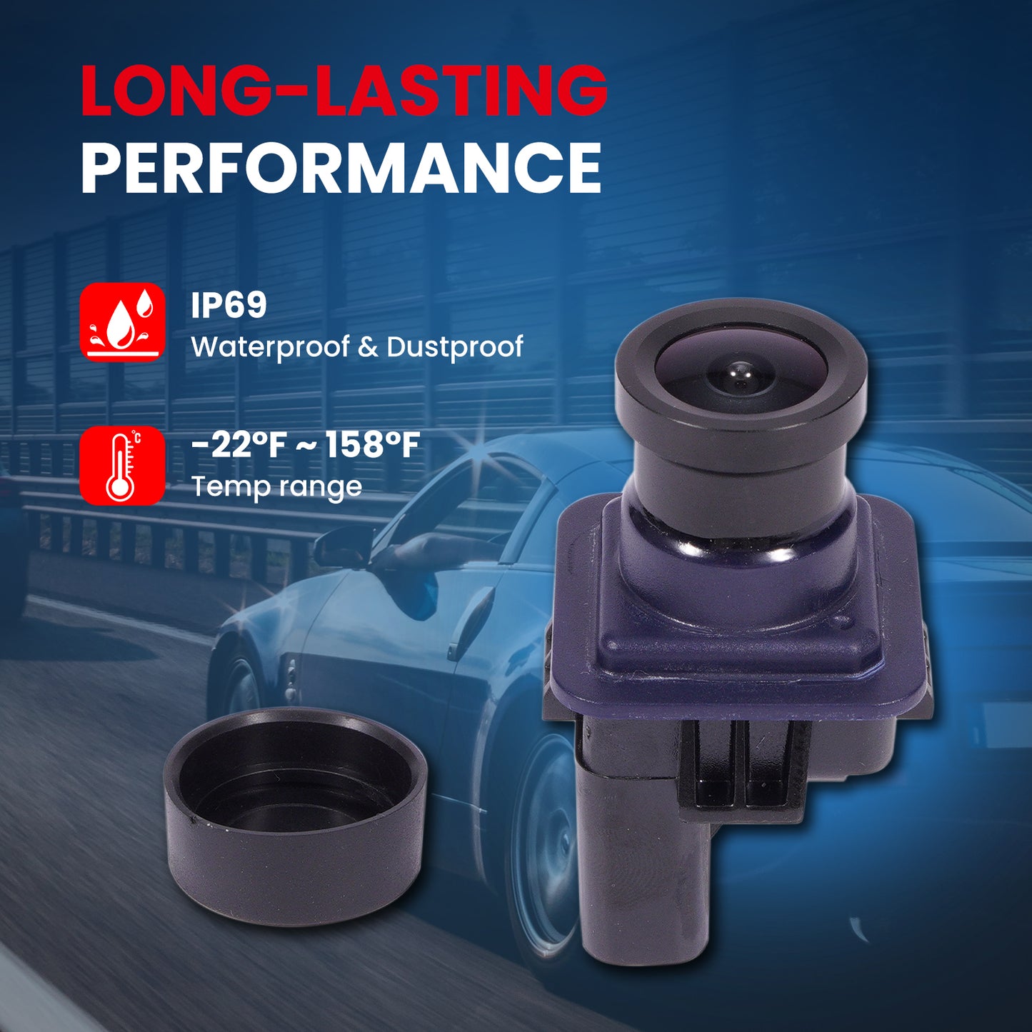Cámara de asistencia para estacionamiento trasero MOCA 590-434 compatible con Ford Mustang 2.3L, 5.0L y 5.2L (2015-2020) e INFINITI G37 3.7L (2008-2013), INFINITI FX50 5.0L (2009-2013) e INFINITI EX35 3.5L (2008-2012)