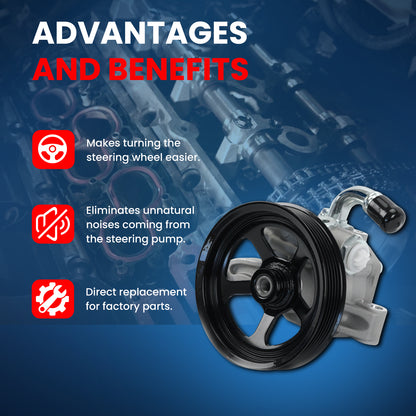 MOCA Power Steering Pump Fit for 2007-2009 Suzuki XL-7 3.2L & 2007-2010 Saturn Outlook 3.6L & 2008-2010 Saturn Vue 3.6L & 2009-2017 Chevrolet Traverse 3.6L