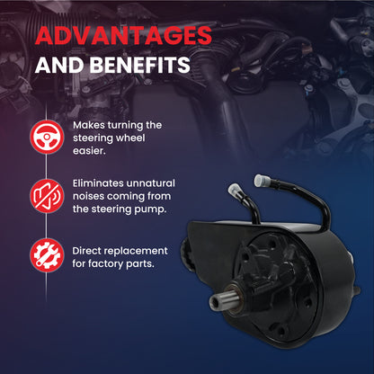 Bomba de dirección asistida MOCA con depósito compatible con Chevrolet C35 5.7L (1996-2000), Chevrolet Silverado 1500 6.0L (2003-2006), GMC C3500HD 6.5L (1996-2002) y GMC Sierra 3500 HD 6.0L (2007-2010)