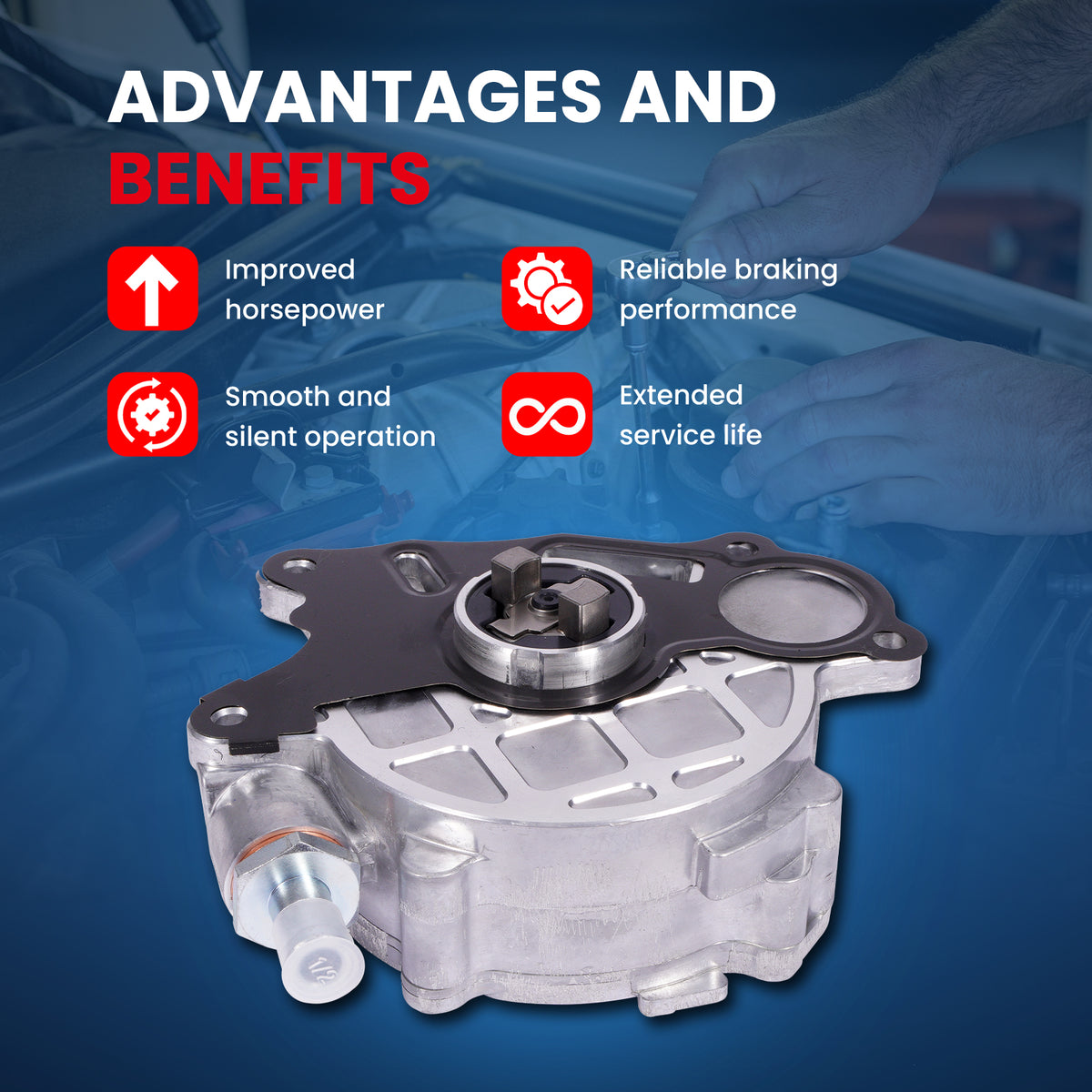 Bomba de vacío MOCA VCP169 compatible con Volkswagen Passat 2.0L (2012-2015), Volkswagen Jetta 2.0L (2009-2014) y Audi A3 2.0L (2010-2013)