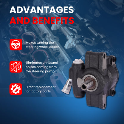 MOCA Power Steering Pump Fit for 2007-2009 Ford E-150 4.6L & 2007-2010 Ford E-350 Super Duty 6.8L