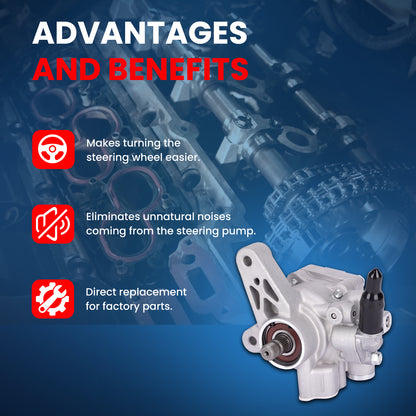 Bomba de dirección asistida MOCA compatible con Acura EL 1.7L 2001-2005 y Honda Civic 1.7L 2001-2005