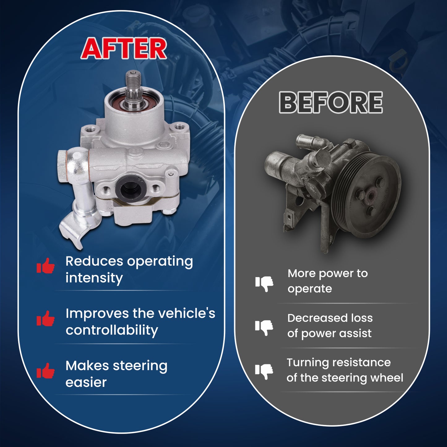MOCA Power Steering Pump Fit for 2002-2006 Nissan Altima 3.5L & 2004-2008 Nissan Maxima 3.5L & 2004-2009 Nissan Quest 3.5L