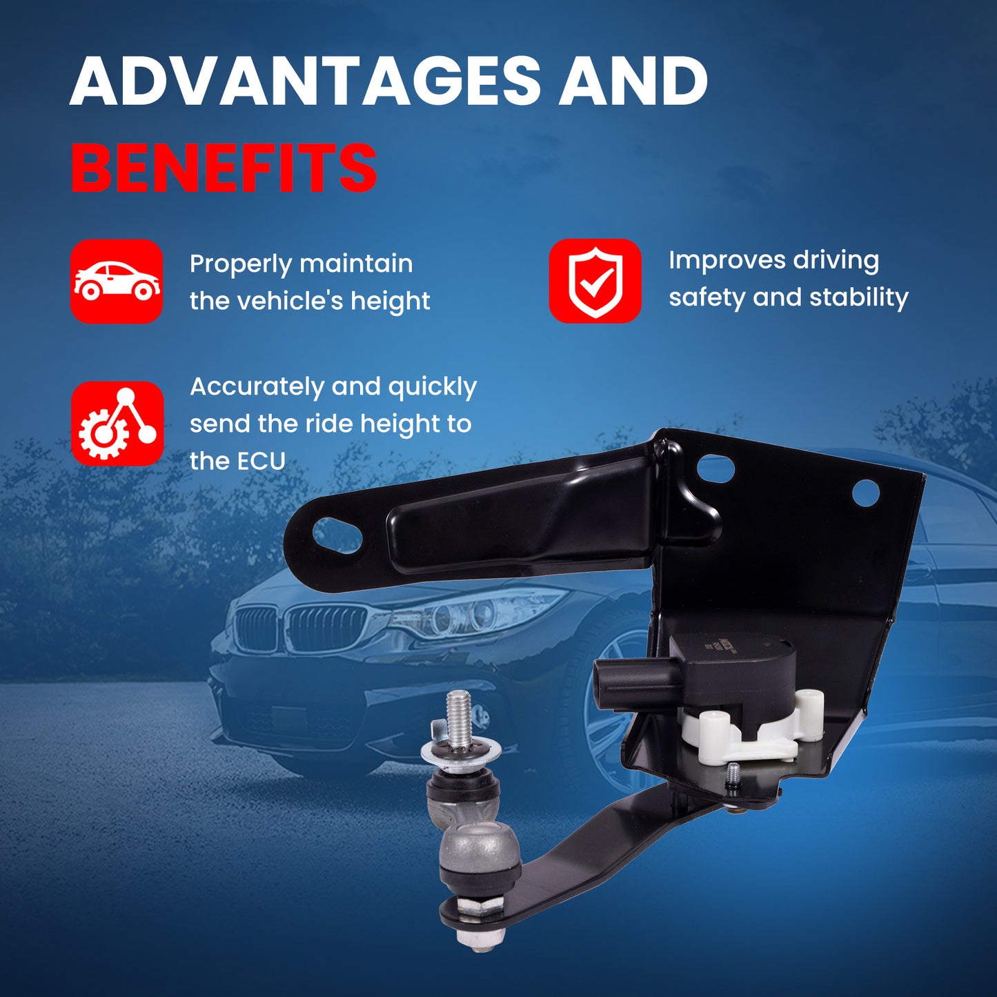 MOCA 927-011 Rear Left Ride Leveling Height Sensor Fit for 2006-2015 Lexus IS250 2.5L & 2006-2015 Lexus IS350 3.5L & 2008-2014 Lexus IS F 5.0L