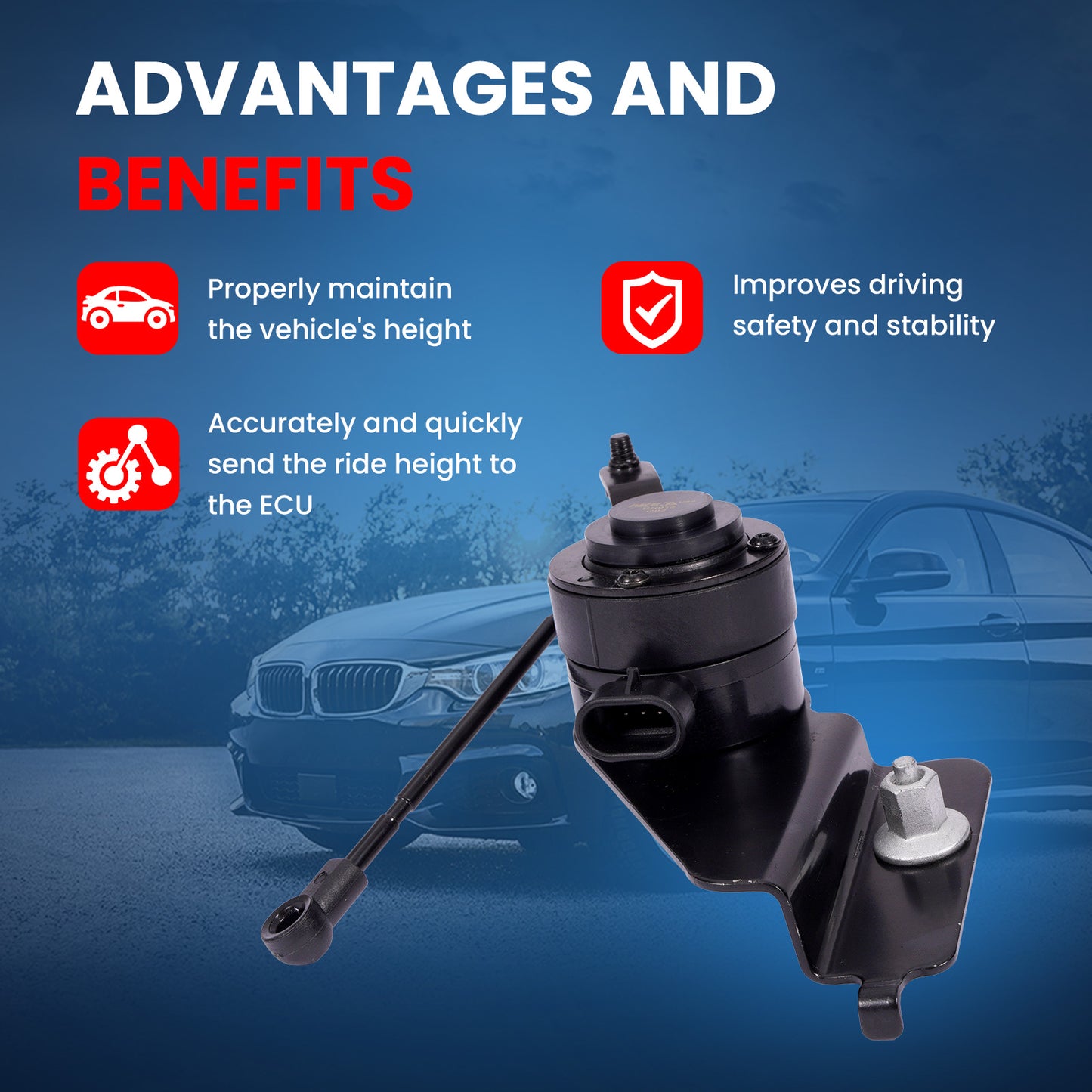 MOCA 926-785 Rear Right Ride Leveling Height Sensor Fit for 2006-2011 Buick Lucerne 3.8L 4.6L & 2006-2011 Cadillac DTS 4.6L