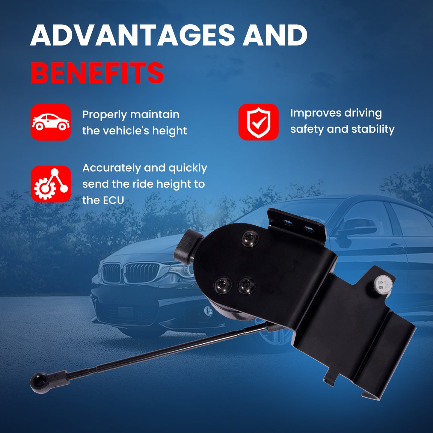 MOCA 926-786 Front Left Ride Leveling Height Sensor Fit for 2006-2011 Buick Lucerne 3.8L 4.6L & 2006-2011 Cadillac DTS 4.6L