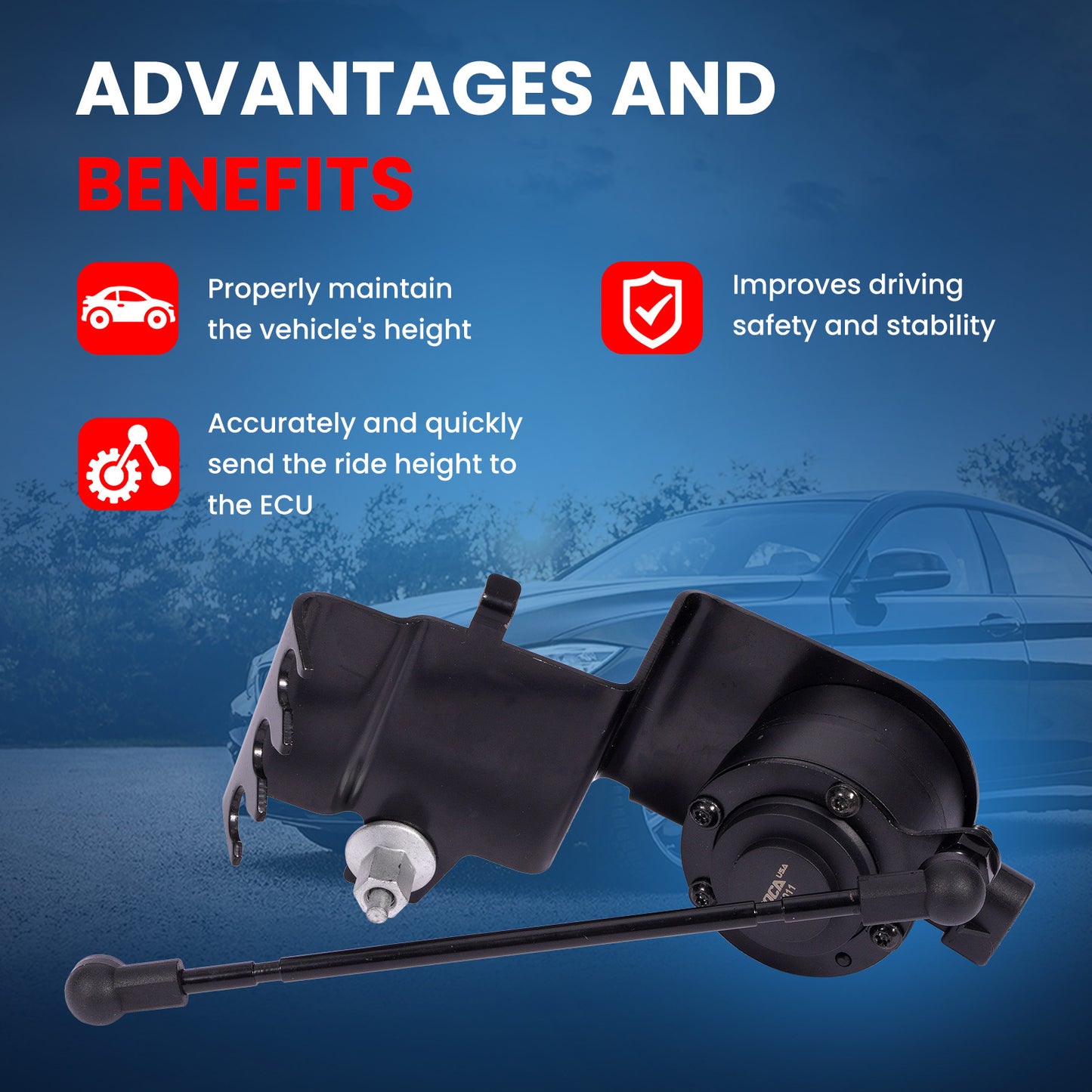 MOCA 924-399 Front Right Ride Leveling Height Sensor Fit for 2006-2011 Cadillac DTS 4.6L & 2006-2011 Buick Lucerne 4.6L & 2006-2008 Buick Lucerne 3.8L