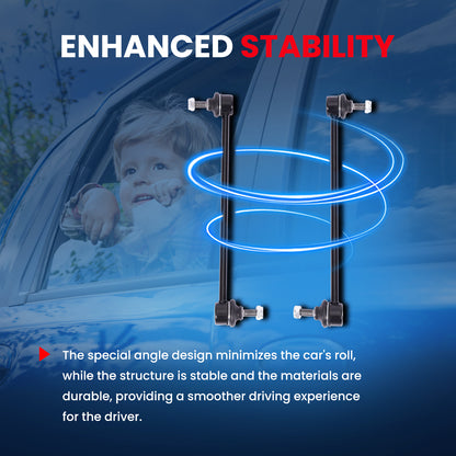 MOCA 2Pcs Front Stabilizer Sway Bar End Link Kit Fit for 2012-2014 Ford Focus L4 2.0L & 2010-2013 Mazda 3 Sport L4 2.0L & 08-14 Volvo XC70 L6 3.2L