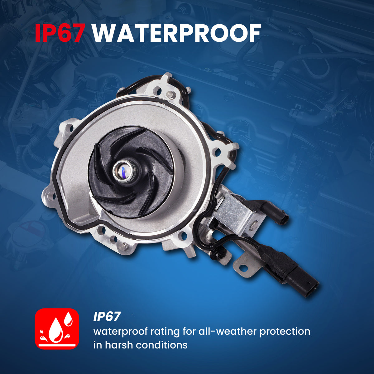 Bomba de agua eléctrica MOCA para Jaguar XF 2.0L (2018-2023), Jaguar E-Pace F-Type 2.0L (2018-2021) y Land Rover Range Rover Velar 2.0L (2018-2019 y 2021-2023)