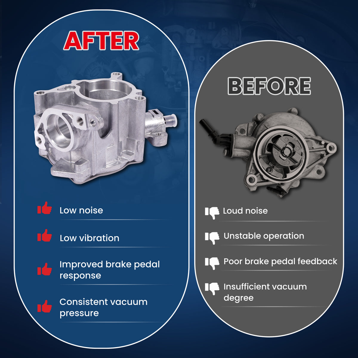 MOCA VCP182 Brake Vacuum Pump Fit for 2015-2018 Audi Q3 Q3 Quattro 2.0L & 2009-2016 Audi A4 2.0L & 2010-2016 Audi A4 Quattro 2.0L