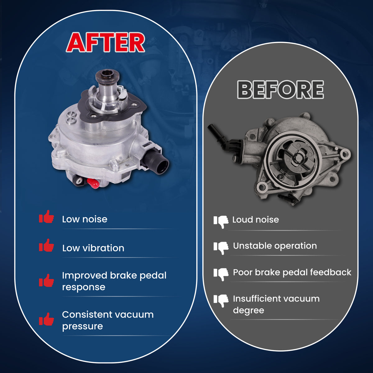 Bomba de vacío MOCA VCP174 compatible con BMW X3 X6 3.0L (2011-2014), BMW 640i 3.0L (2012-2014) y BMW 535i GT 3.0L (2010-2013)