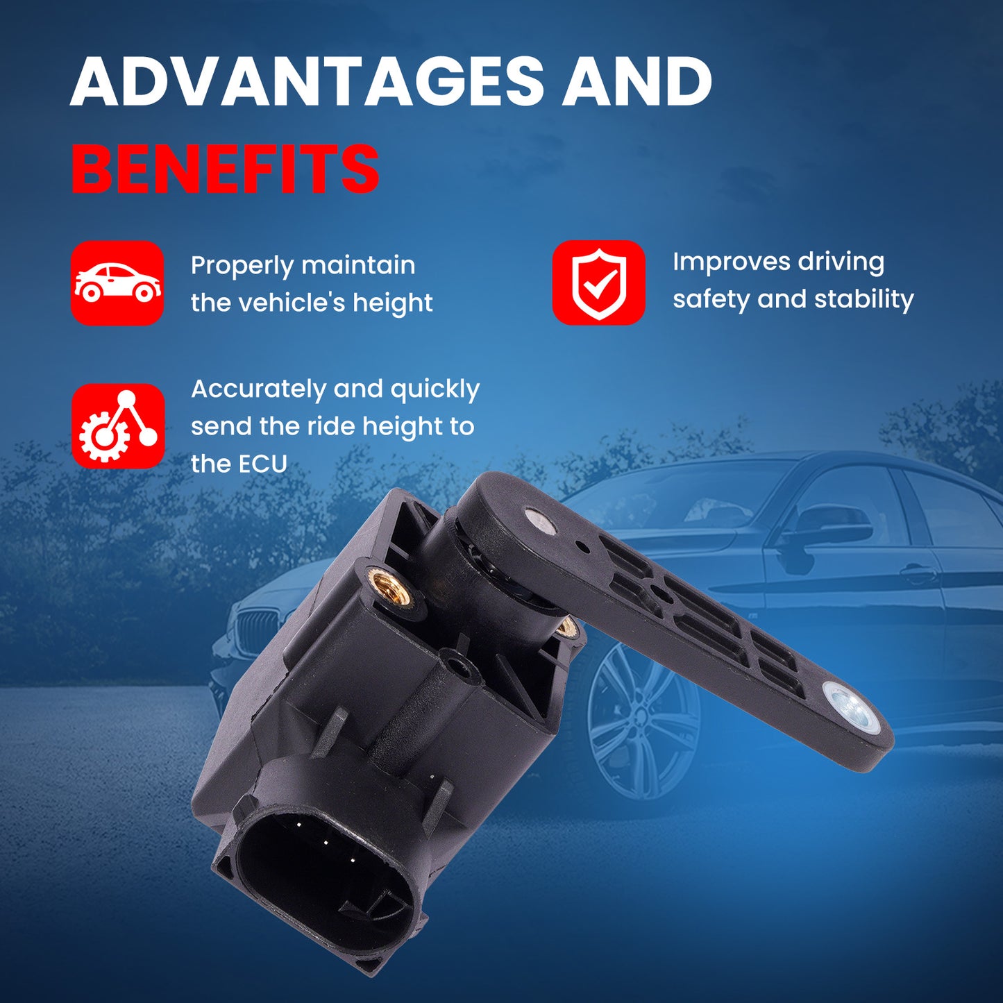 MOCA 926-200 Front or Rear Ride Leveling Height Sensor Fit for 2003-2014 Mercedes-Benz CL600 5.5L & 2003-2013 Mercedes-Benz S600 5.5L & 2005-2013 Mercedes-Benz S65 AMG 6.0L