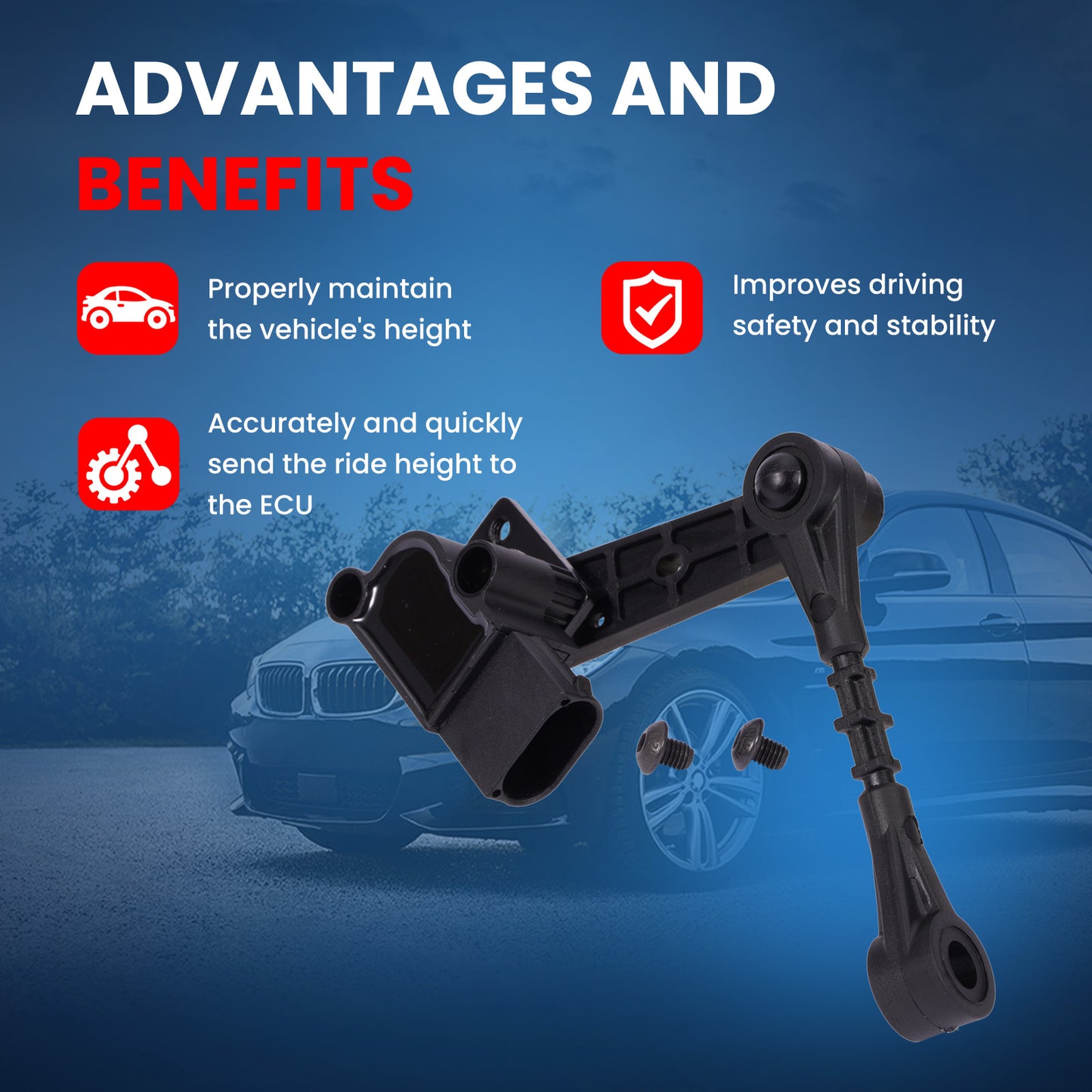 MOCA RH3875 Front Right Ride Height Level Sensor Fit for 2005-2009 Land Rover LR3 4.0L 4.4L