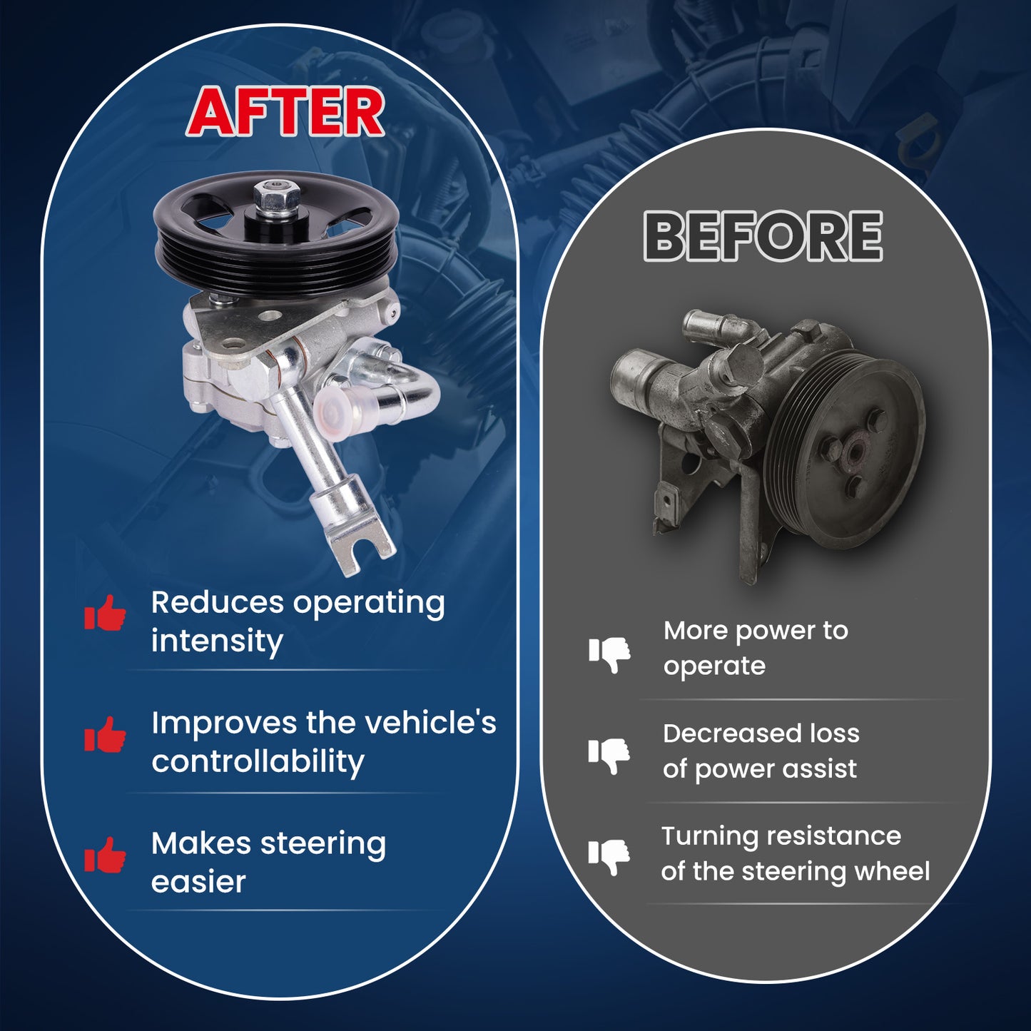 MOCA Power Steering Pump Fit for 2003-2007 Nissan Murano 3.5L