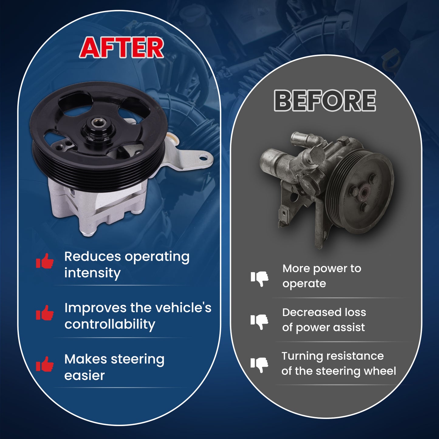 MOCA Power Steering Pump Fit for 2008-2012 INFINITI EX35 & 2009-2012 INFINITI FX35 & 2014-2019 INFINITI Q70 3.7L & 2014-2017 INFINITI QX70 3.7L