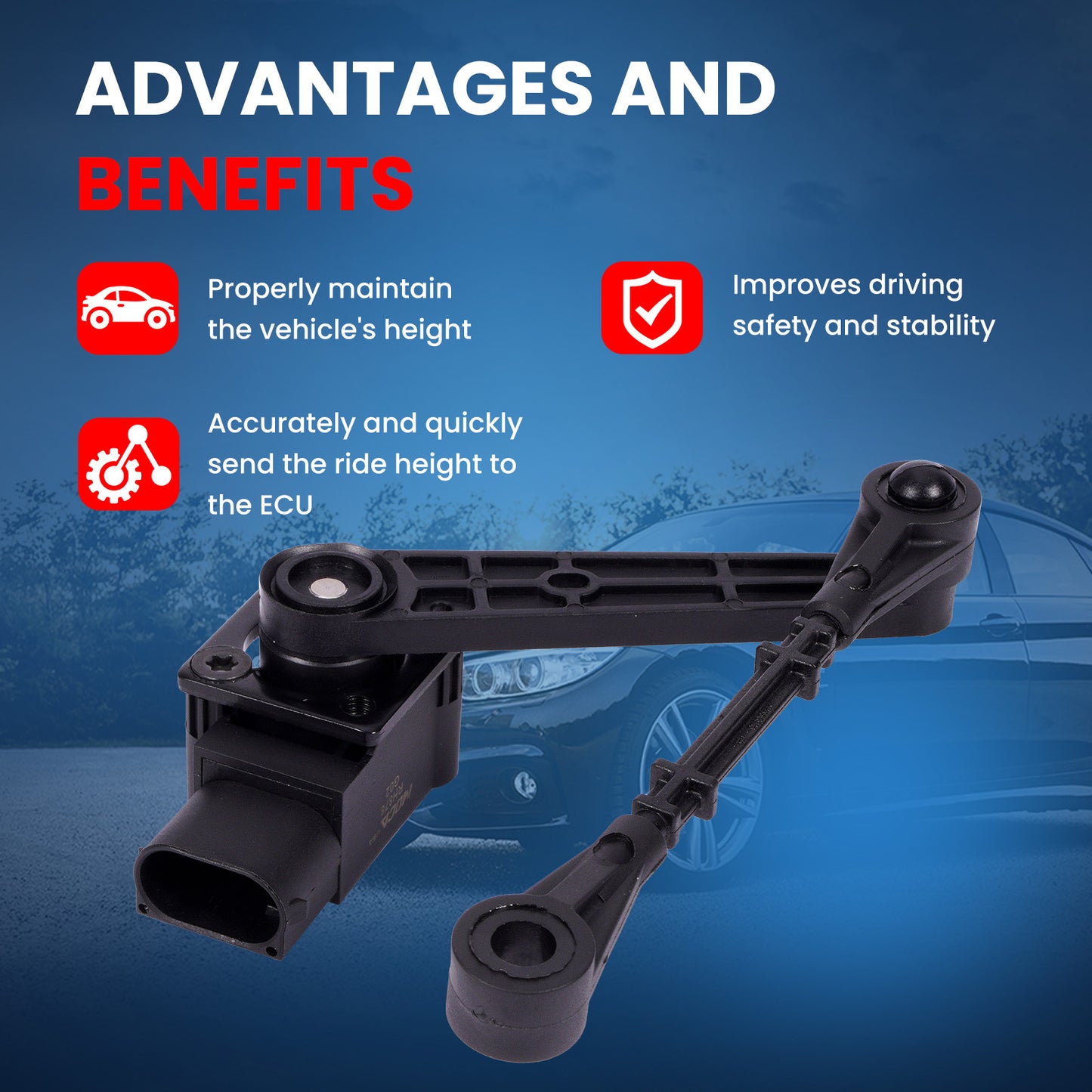 MOCA 927-005 Rear Left Ride Leveling Height Sensor Fit for 2005-2009 Land Rover LR3 4.0L 4.4L & 2006-2009 Land Rover Range Rover Sport 4.2L 4.4L