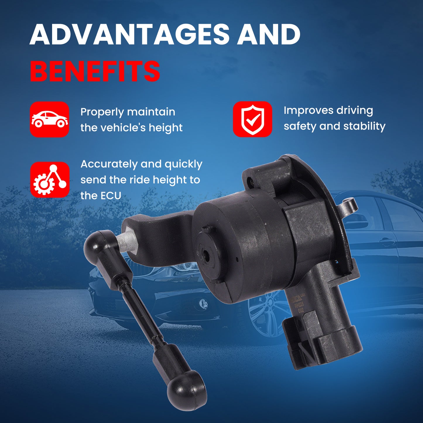 MOCA V51-72-0235 Front Right Suspension Ride Height Sensor Fit for 2016-2024 Chevrolet Camaro 3.6L 6.2L & 2016-2023 Chevrolet Camaro 2.0L