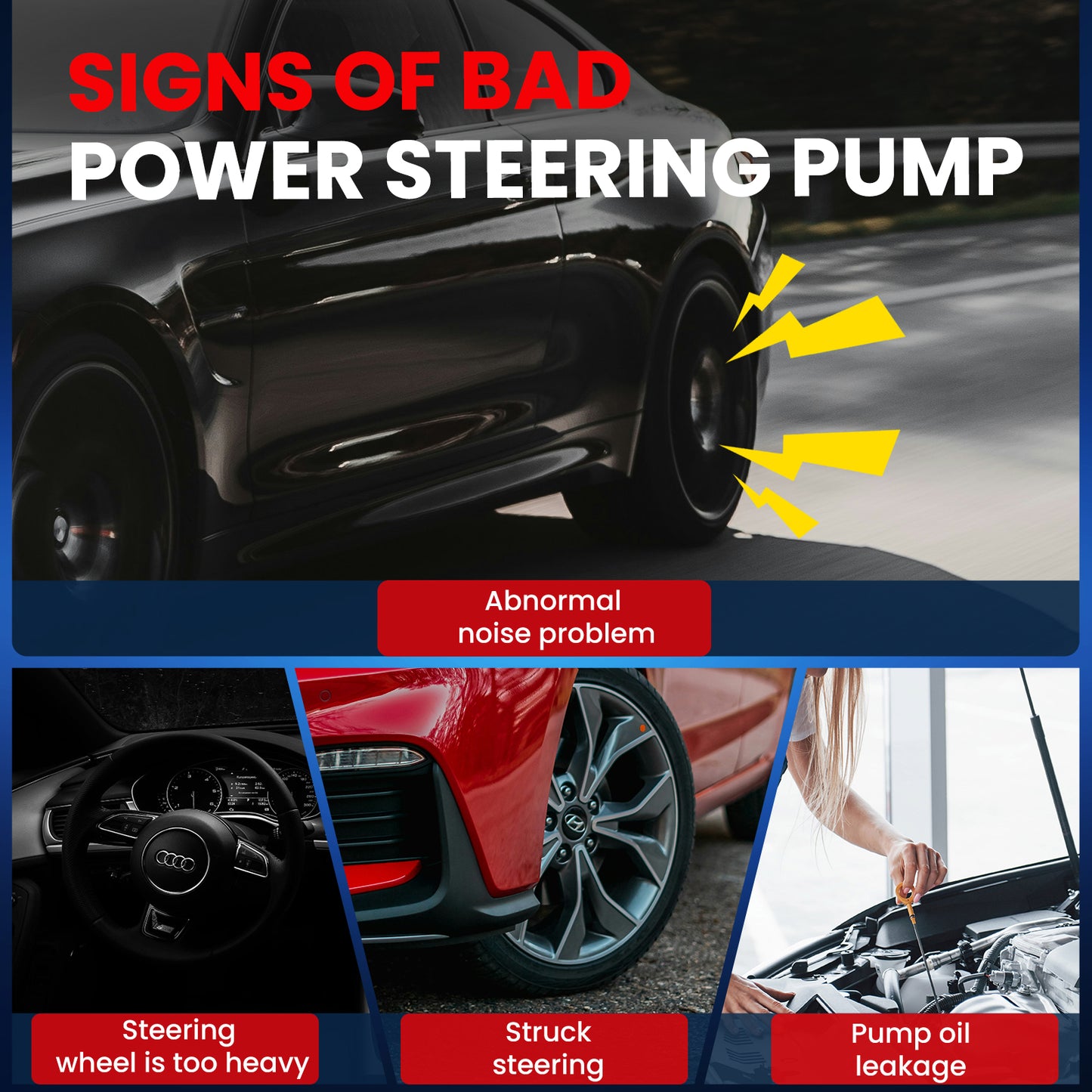 MOCA Power Steering Pump Fit for 2007-2009 Suzuki XL-7 3.2L & 2007-2010 Saturn Outlook 3.6L & 2008-2010 Saturn Vue 3.6L & 2009-2017 Chevrolet Traverse 3.6L