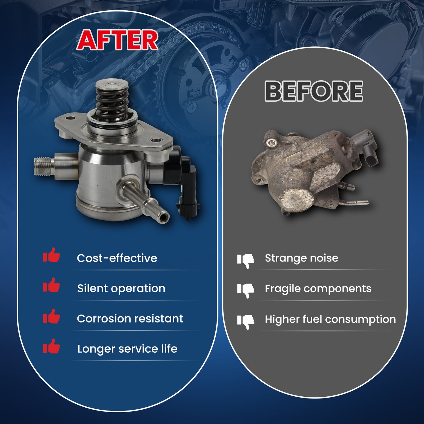 MOCA High Pressure Fuel Pump Fit for 2010-2016 Buick LaCrosse 2.4L & 2010-2017 Chevrolet Equinox 2.4L & 2013-2014 Chevrolet Malibu 2.4L