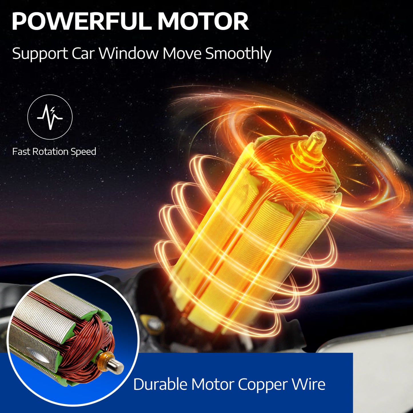 Elevalunas eléctrico trasero derecho MOCA con motor compatible con Cadillac Escalade 2007-2014, Chevrolet Tahoe 2007-2014 y GMC Yukon 2007-2014