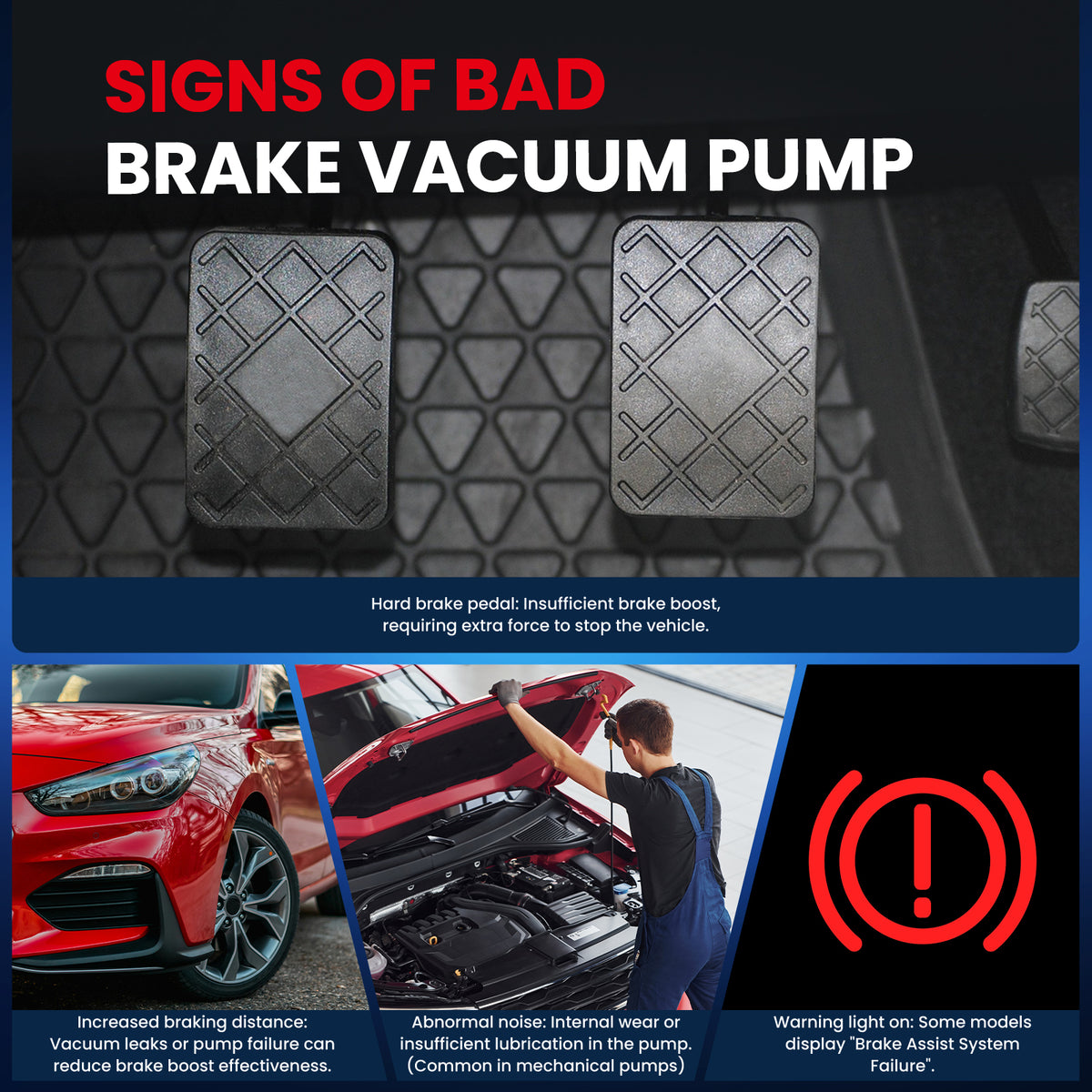 Bomba de vacío MOCA VCP169 compatible con Volkswagen Passat 2.0L (2012-2015), Volkswagen Jetta 2.0L (2009-2014) y Audi A3 2.0L (2010-2013)