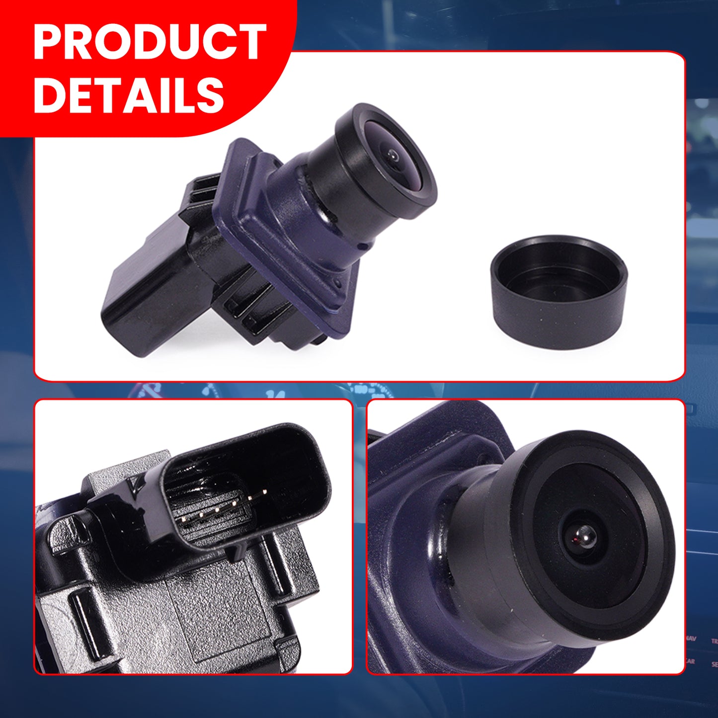 Cámara de asistencia para estacionamiento trasero MOCA 590-434 compatible con Ford Mustang 2.3L, 5.0L y 5.2L (2015-2020) e INFINITI G37 3.7L (2008-2013), INFINITI FX50 5.0L (2009-2013) e INFINITI EX35 3.5L (2008-2012)