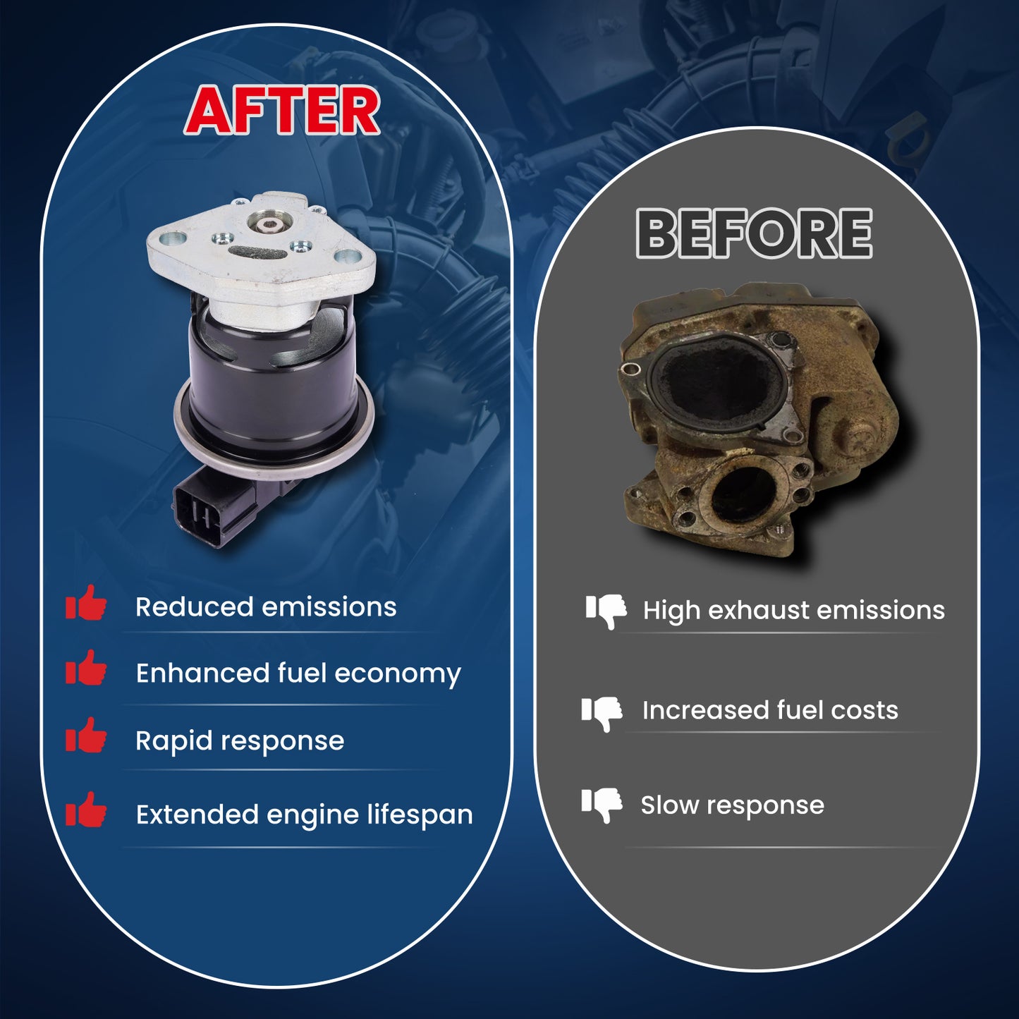 MOCA EGV658 EGR Valve Fit for 1997-1999 Acura CL V6 3.0L & 2001-2006 Acura MDX V6 3.5L & 1999-2008 Honda Odyssey V6 3.5L & 2004-2007 Saturn Vue V6 3.5L