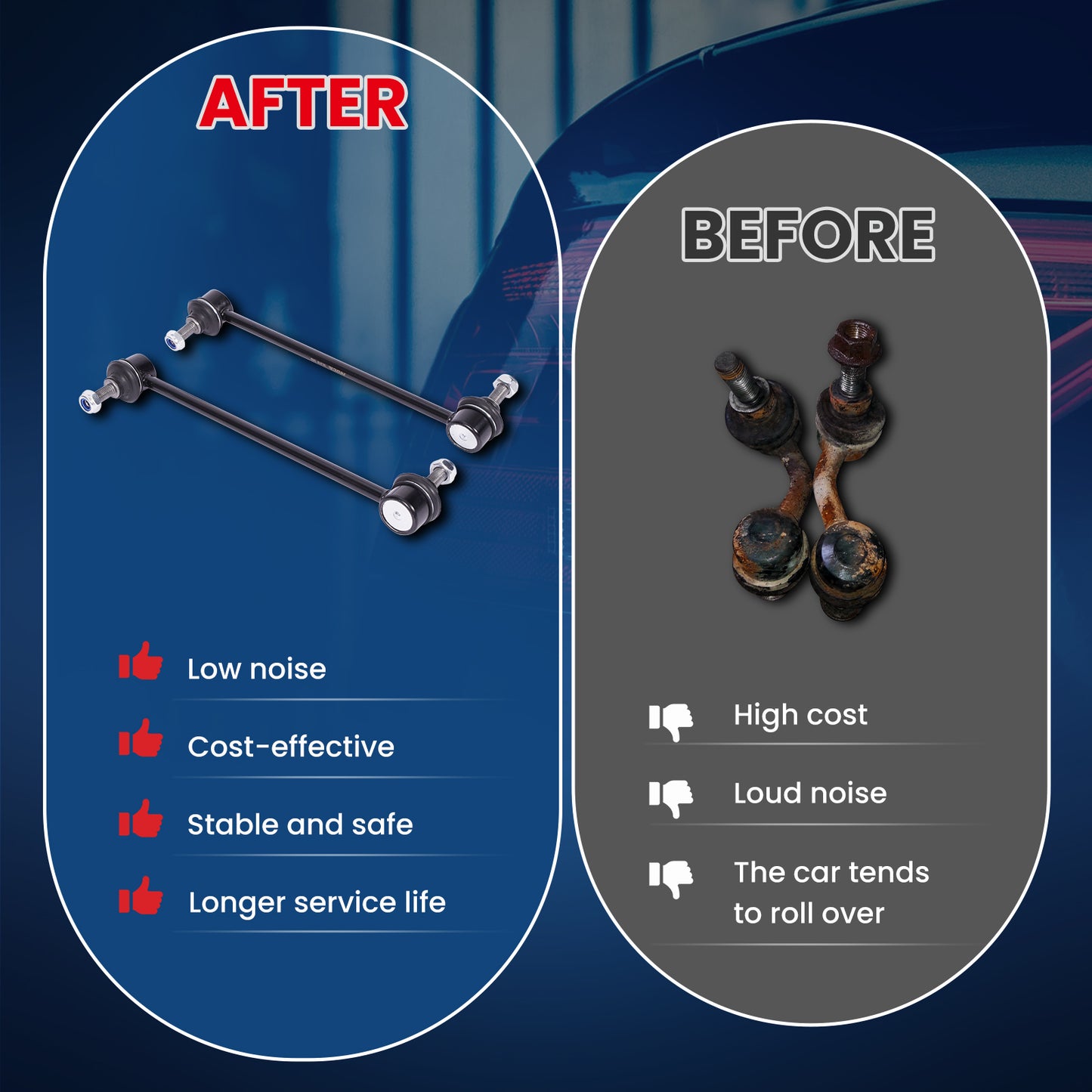 MOCA 2Pcs Front Sway Bar Link Kit Fit for 2011-2014 Chrysler 200 V6 3.6L & 2009-2014 Dodge Avenger L4 2.4L