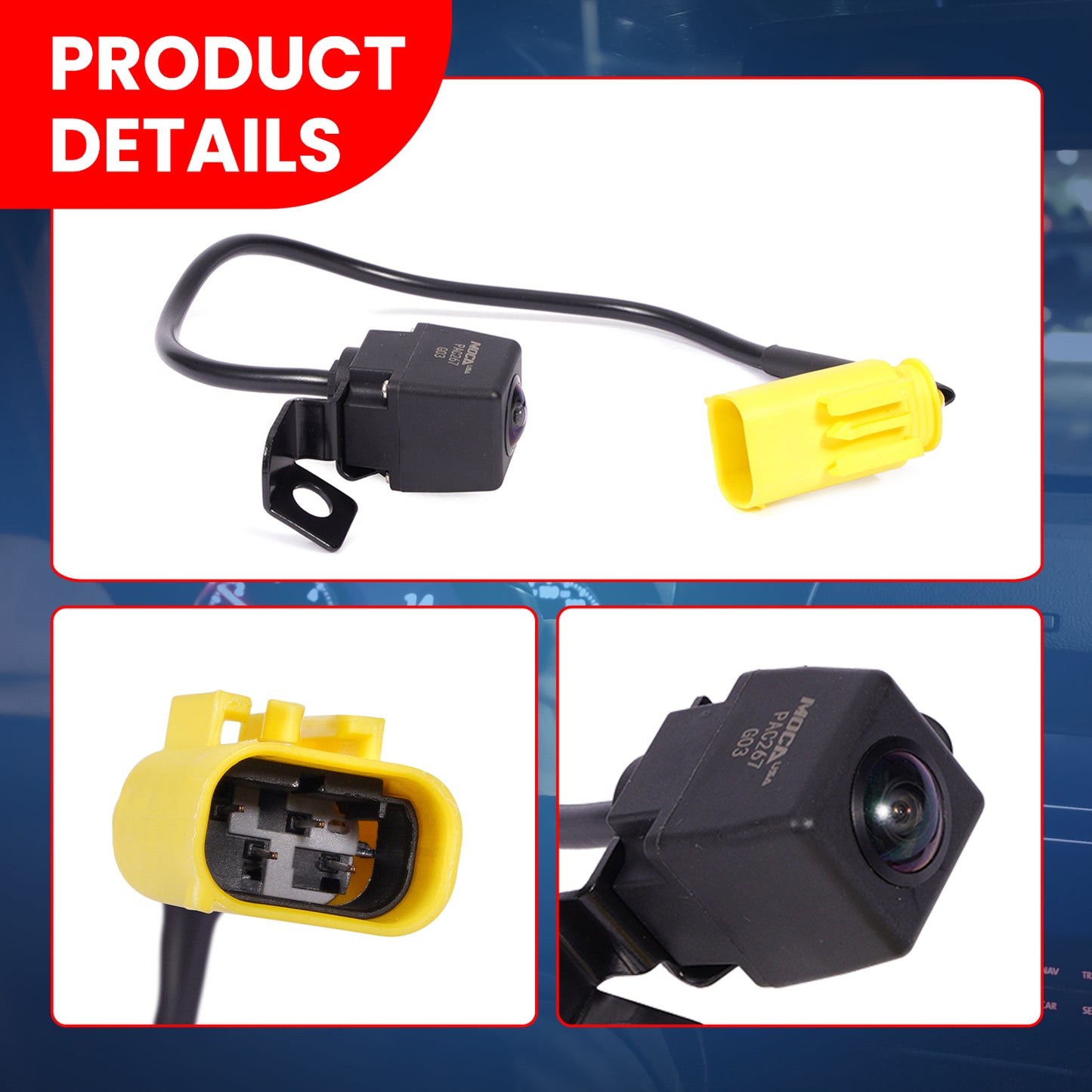 Cámara de asistencia para estacionamiento trasero MOCA 592-267 compatible con Kia Sorento 2.4L 3.5L 2011-2013 y Kia Sorento 3.3L 3.8L 2009