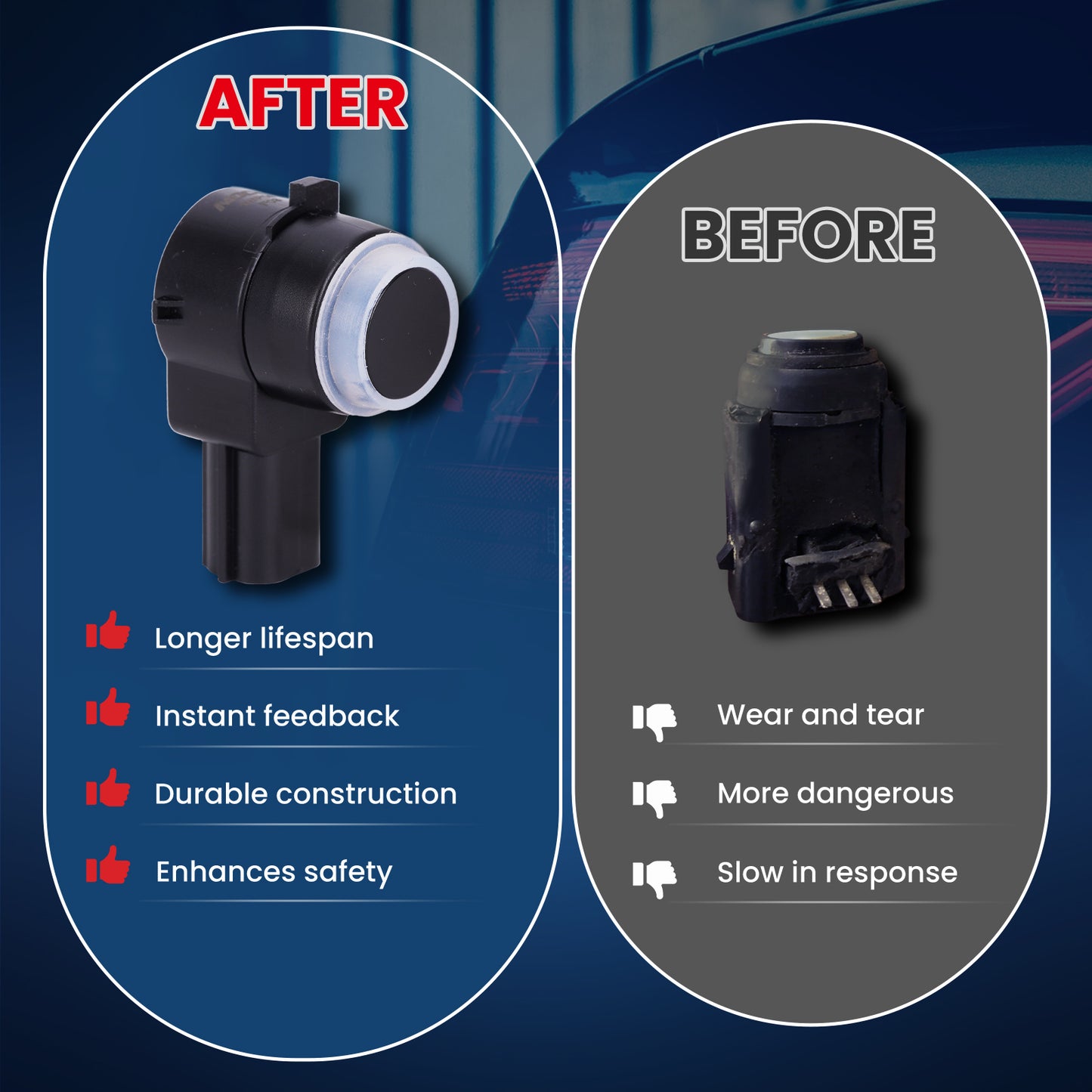 Sensor de asistencia de estacionamiento MOCA compatible con Chrysler 300 (2009-2015), Dodge Charger (2011-2014), Jeep Grand Cherokee (2009-2015) y Ram 1500 (2011-2018)
