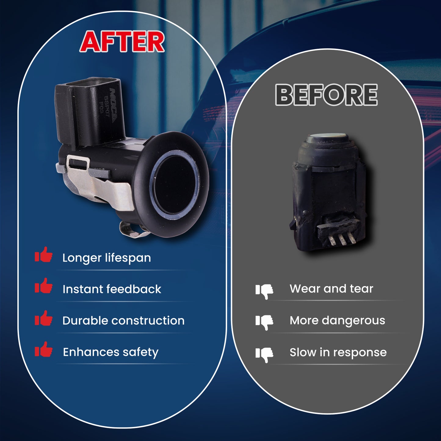 MOCA Parking Aid Sensor Fit for 2008-2012 Infiniti EX35 3.5L & 2009-2013 Infiniti FX50 5.0L & 2014-2017 Infiniti Qx70 3.7L 5.0L & 2009-2010 Nissan Cube 1.8L