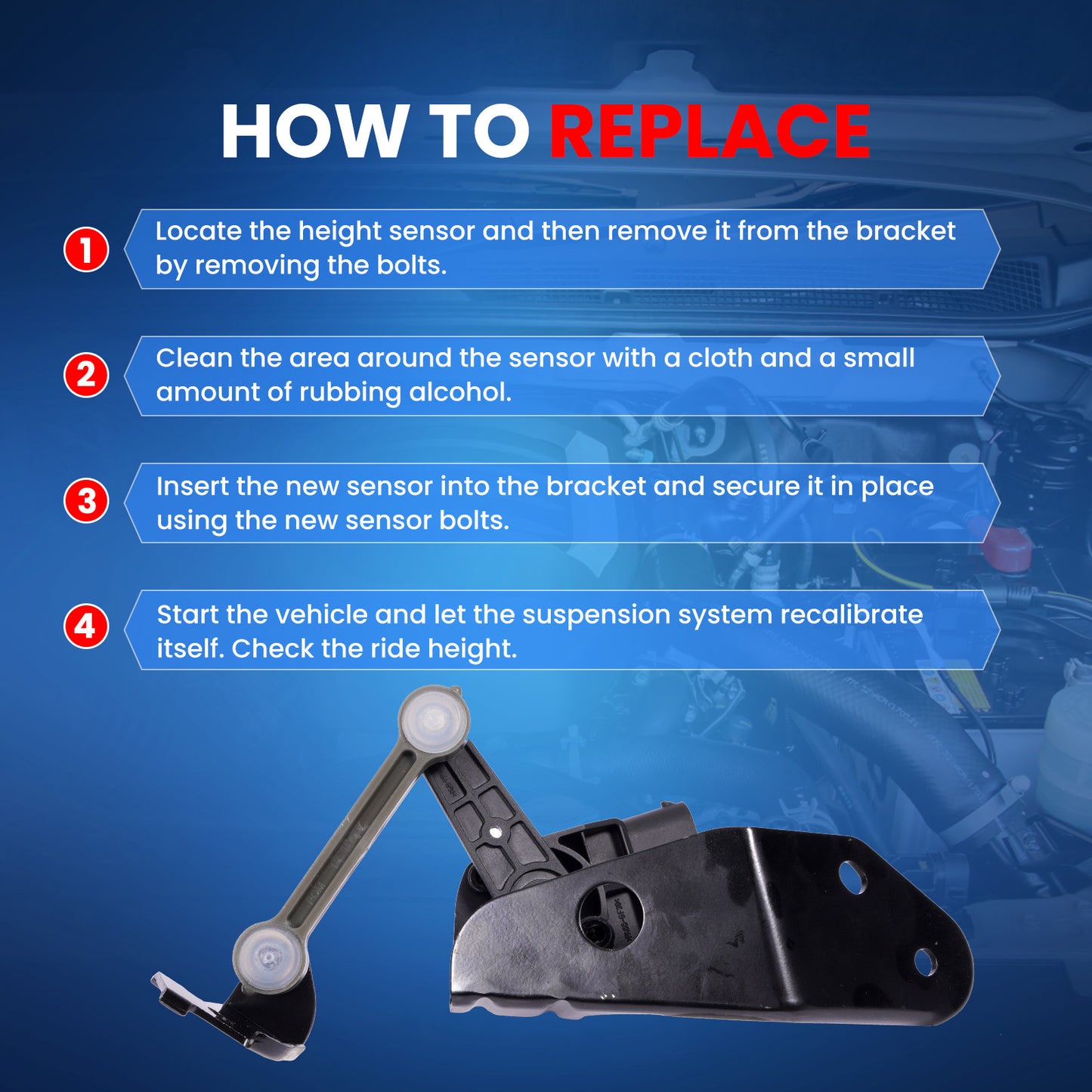 MOCA V10-72-0070 Rear Right Ride Leveling Height Sensor Fit for 2003-2013 Bentley Continental & 2004-2010 Audi A8 Quattro & 2004-2006 Volkswagen Phaeton