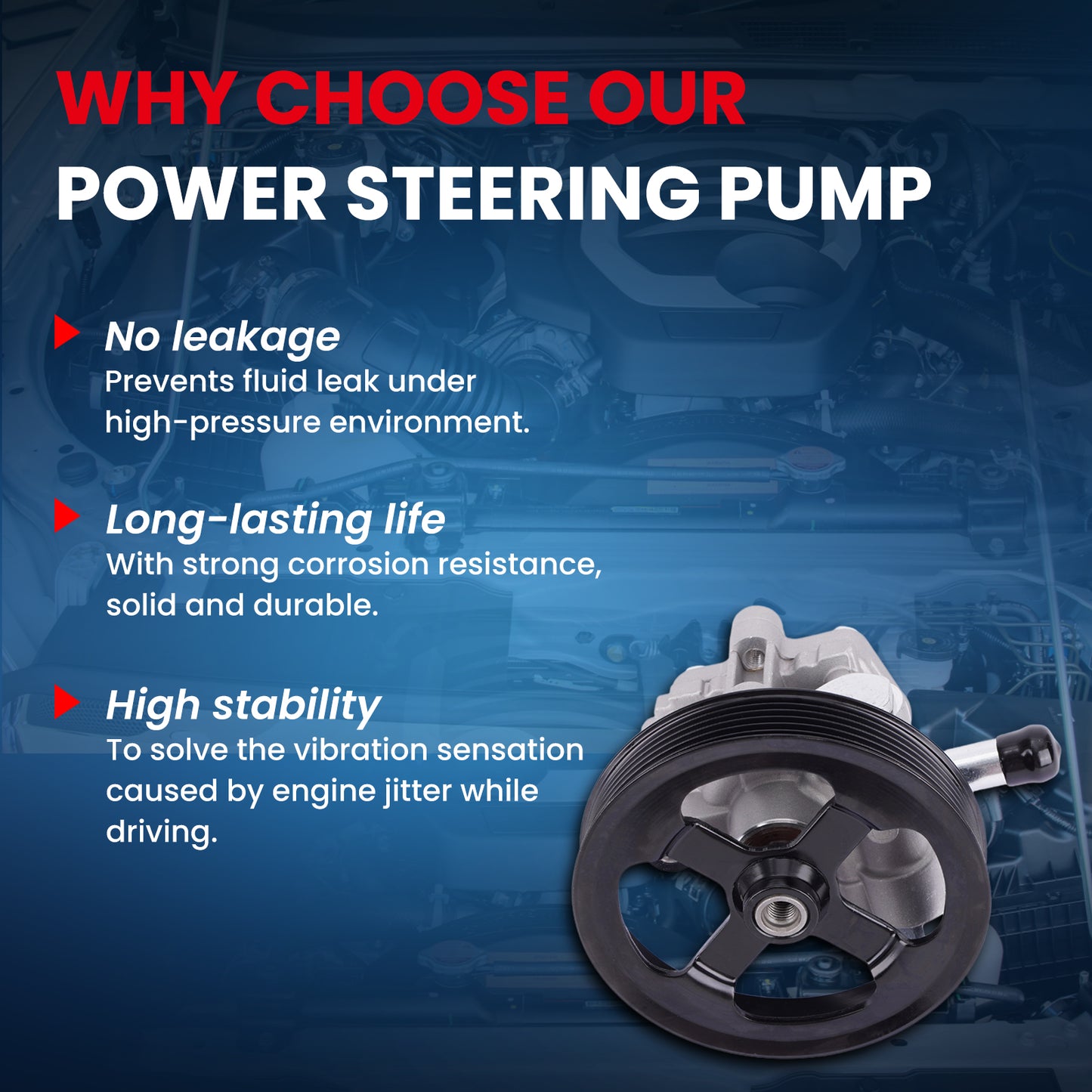 MOCA Power Steering Pump Fit for 2011-2014 Chrysler 200 2.4L & 2007-2010 Chrysler Sebring 2.4L & 2009-2020 Dodge Journey 2.4L