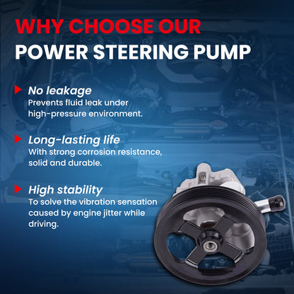 MOCA Power Steering Pump Fit for 2011-2014 Chrysler 200 2.4L & 2007-2010 Chrysler Sebring 2.4L & 2009-2020 Dodge Journey 2.4L
