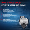 MOCA Power Steering Pump w/ LUK LF-30 Style Fit for 1999-2000 BMW 323i 2.5L & 1997-2000 BMW 528i 2.8L & 2001-2003 BMW 530i 3.0L