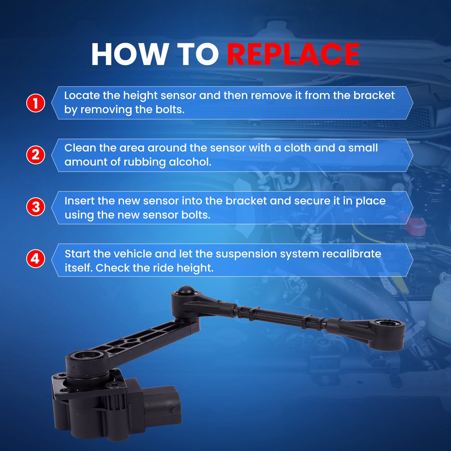 MOCA 927-005 Rear Left Ride Leveling Height Sensor Fit for 2005-2009 Land Rover LR3 4.0L 4.4L & 2006-2009 Land Rover Range Rover Sport 4.2L 4.4L