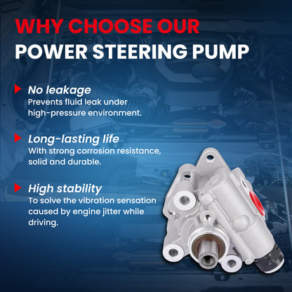 MOCA Power Steering Pump Fit for 2007-2012 Jeep Liberty 3.7L & 2007-2011 Dodge Nitro 3.7L