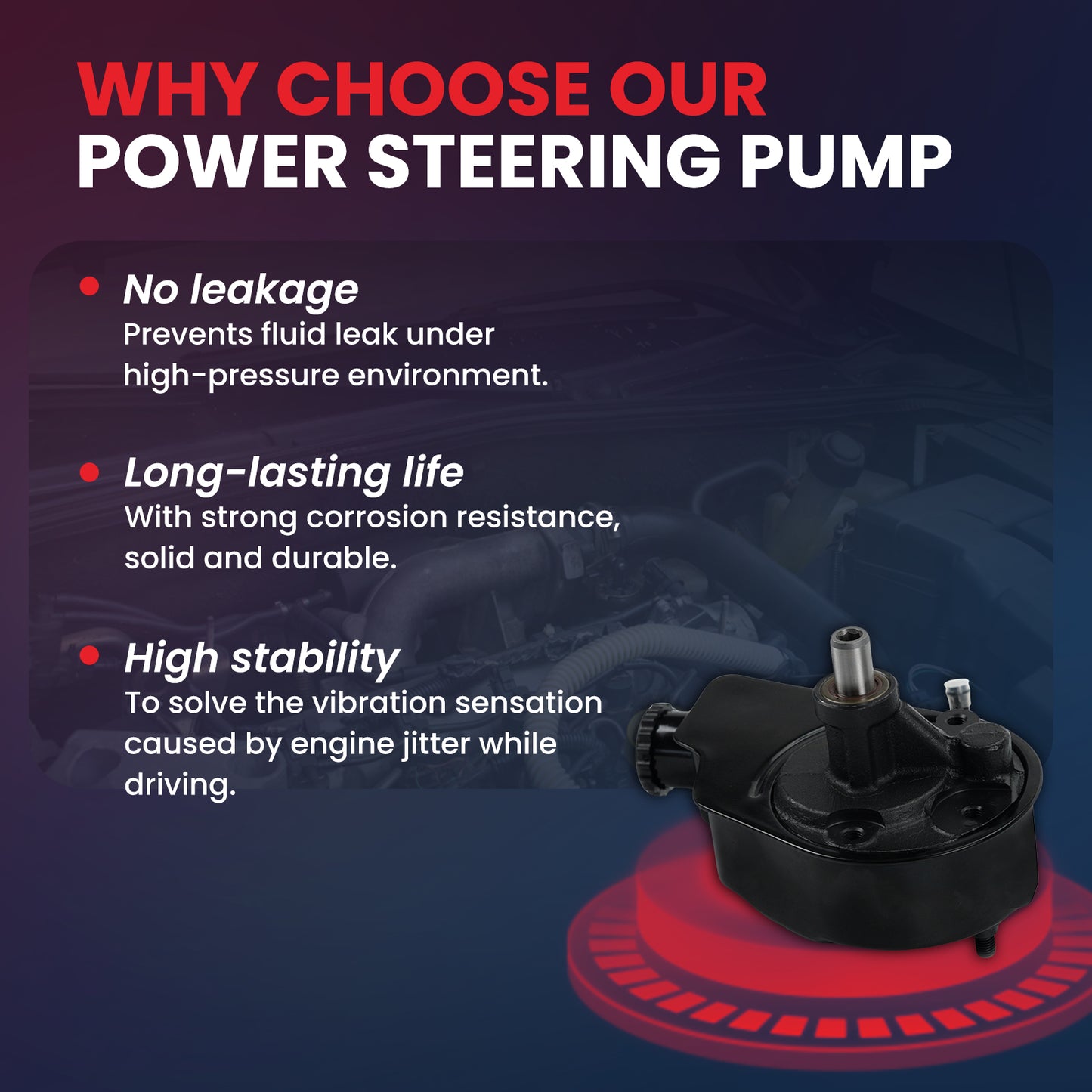 Bomba de dirección asistida MOCA con depósito compatible con Chevrolet C35 5.7L (1996-2000), Chevrolet Silverado 1500 6.0L (2003-2006), GMC C3500HD 6.5L (1996-2002) y GMC Sierra 3500 HD 6.0L (2007-2010)