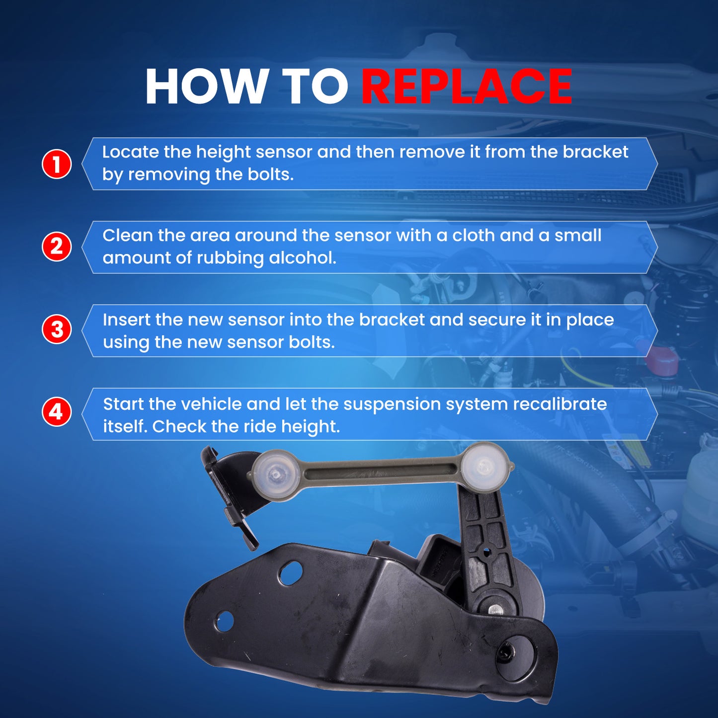 MOCA V10-72-0070 Rear Left Ride Leveling Height Sensor Fit for 2003-2013 Bentley Continental & 2004-2010 Audi A8 Quattro & 2004-2006 Volkswagen Phaeton