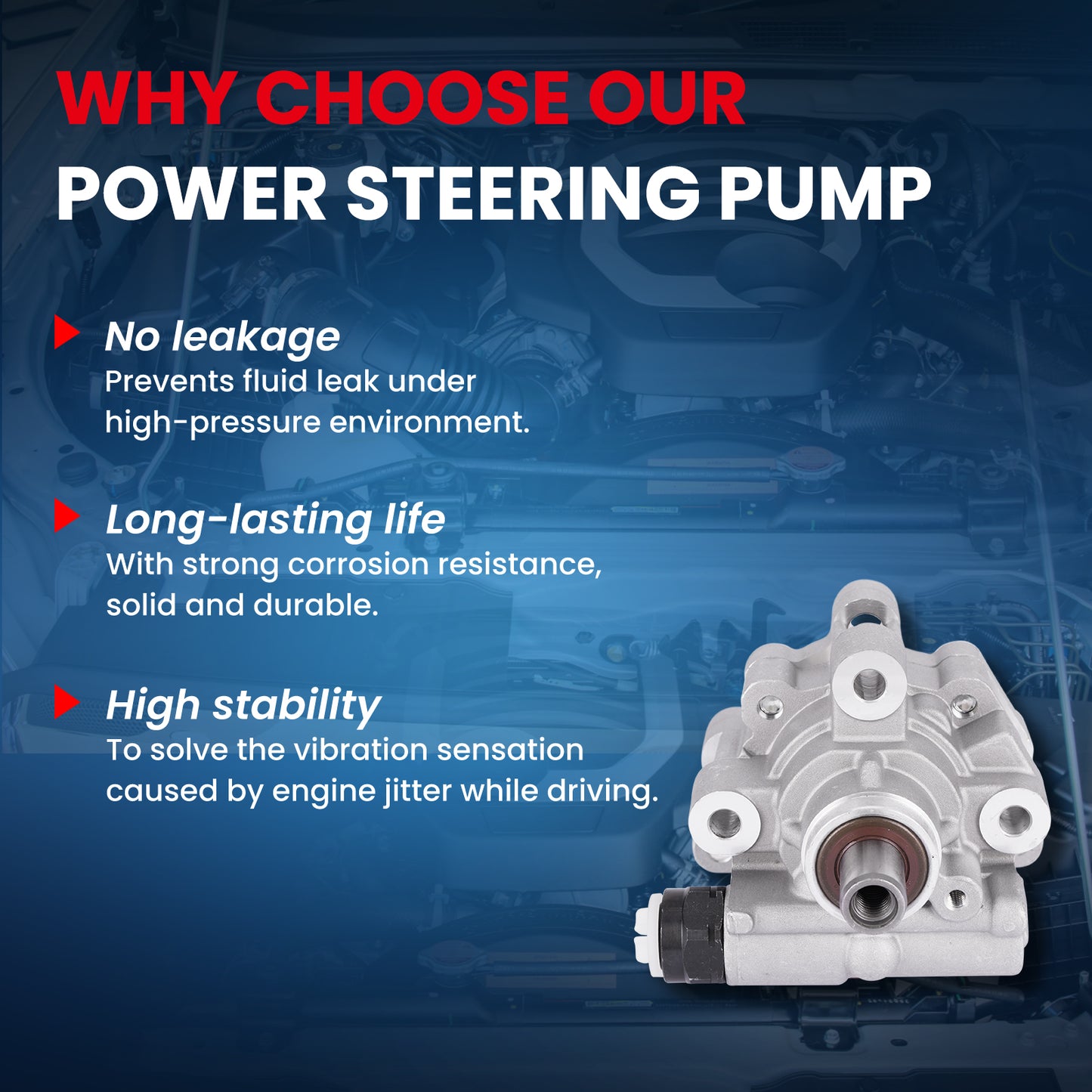 MOCA Power Steering Pump Fit for 2011-2015 Dodge Durango 5.7L & 2011-2015 Jeep Grand Cherokee 5.7L