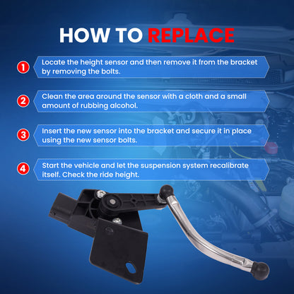 MOCA RH3712 Front Left Ride Height Level Sensor Fit for 2011-2015 Dodge Durango 3.6L 5.7L & 2011-2015 Jeep Grand Cherokee 3.6L 5.7L & 2012-2015 Jeep Grand Cherokee 6.4L