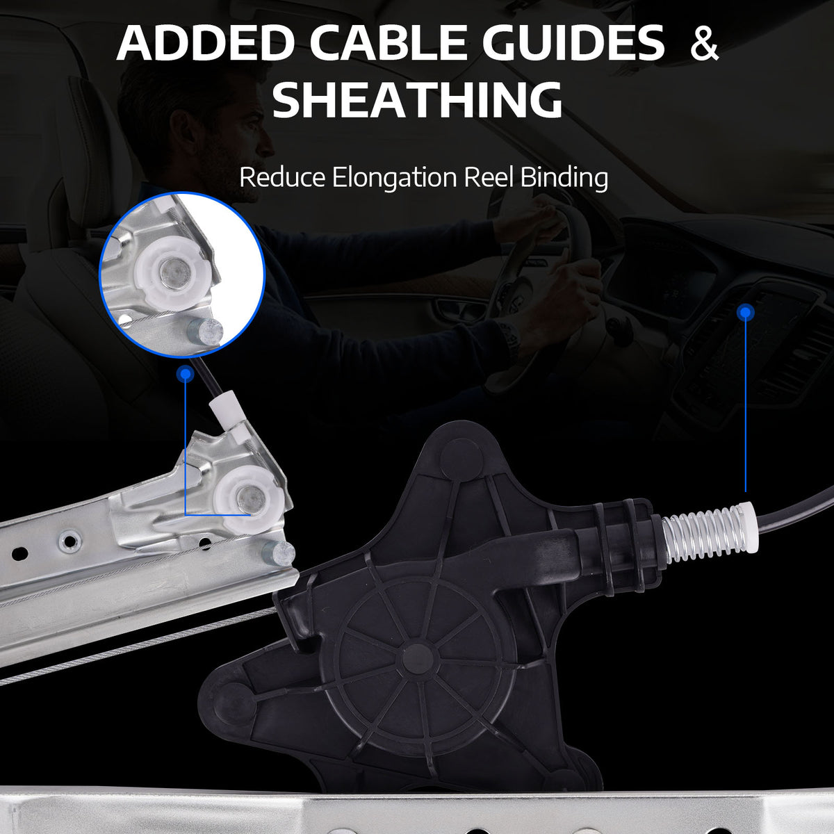 Elevalunas eléctrico delantero izquierdo MOCA compatible con Chrysler Town &amp; Country (2008-2016) y Volkswagen Routan (2009-2014)
