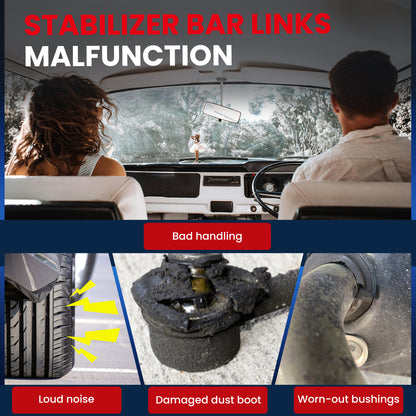 MOCA 2Pcs Front Stabilizer Sway Bar End Link Kit Fit for 2012-2014 Ford Focus L4 2.0L & 2010-2013 Mazda 3 Sport L4 2.0L & 08-14 Volvo XC70 L6 3.2L