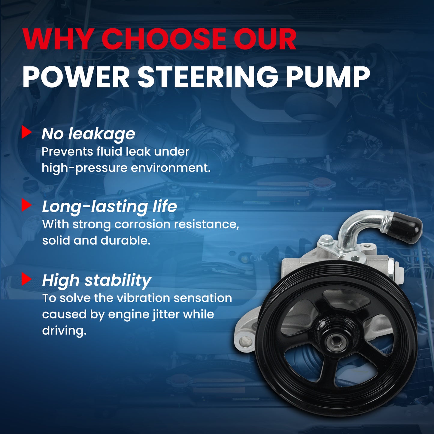 MOCA Power Steering Pump Fit for 2007-2009 Suzuki XL-7 3.2L & 2007-2010 Saturn Outlook 3.6L & 2008-2010 Saturn Vue 3.6L & 2009-2017 Chevrolet Traverse 3.6L